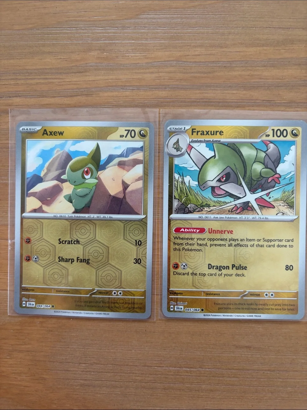 Axew & Fraxure Evolution Lot | 2 Reverse Holo Pokémon Cards ✨5/$25✨